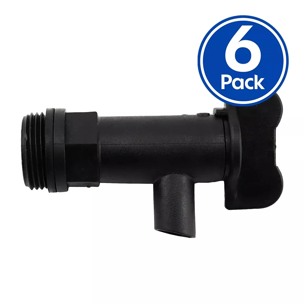 SEPTONE Plastic Solvent Drum Tap 20L & 60L 3/4 BSP Black x 6 Pack