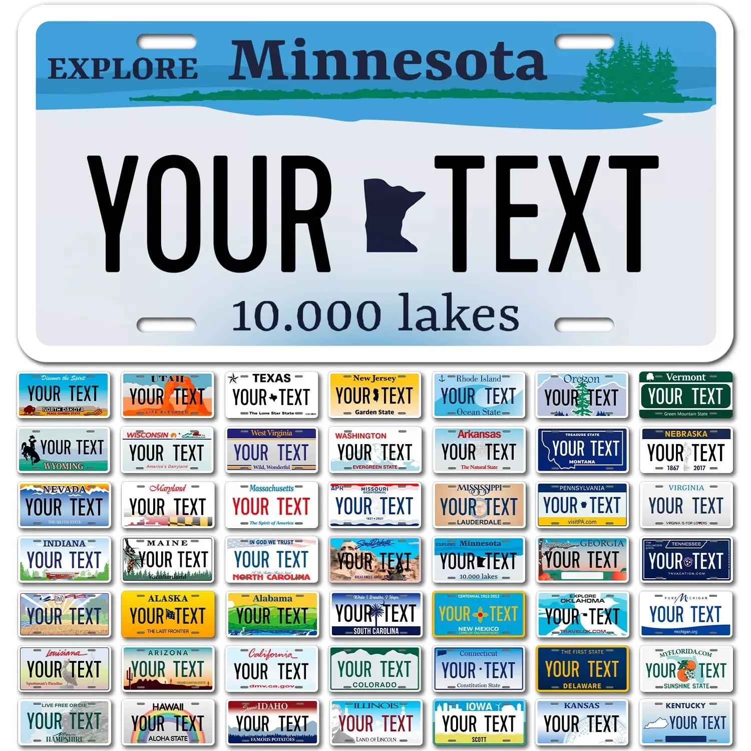 Sigo Signs Custom Minnesota License Plate – Personalized 6×12″ Rust-Free Aluminum, Fade Resistant, Made in USA
