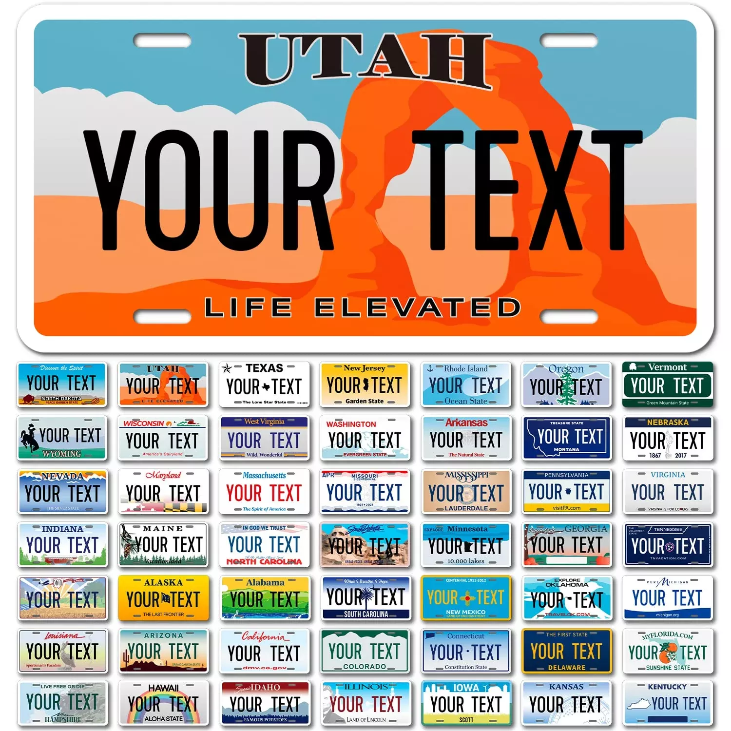 Sigo Signs Custom Utah Mini License Plate – Personalized 3×6 Inches Rust-Free Aluminum, Fade Resistant, Made in The USA