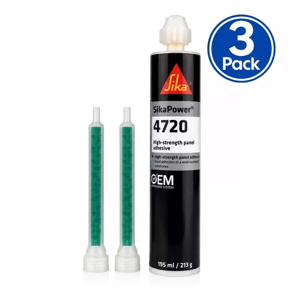 SikaPower 4720 High Strength Epoxy Panel Adhesive 2 Component Bonding 195ml x3