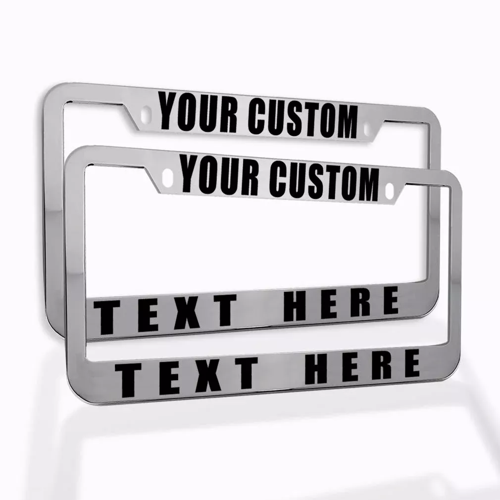 Speedy Pros Funny License Plate Frame Custom Personalized Text Zinc Cute Car Accessories License Plate Holder Black 2 Holes 1 Frame