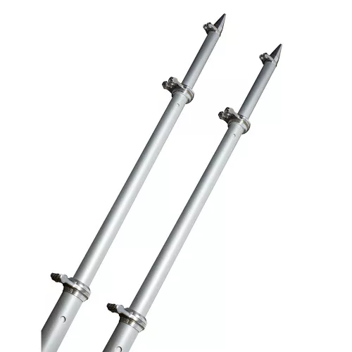 Taco 18 Deluxe Outrigger Poles w/Rollers - Silver/Silver