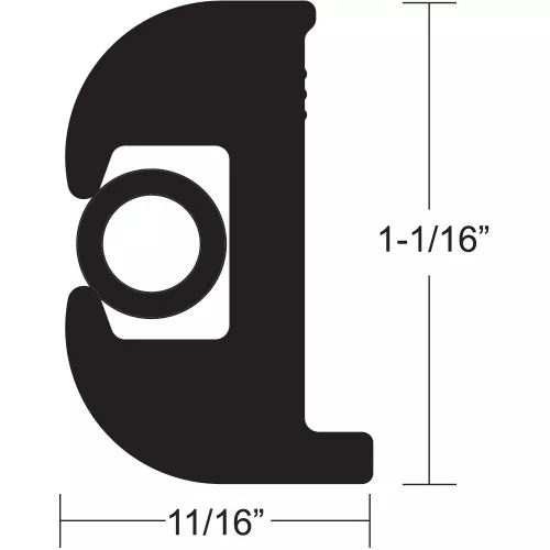 TACO 50FT Flexible Flex Vinyl Boat Rub Rail Kit Black with Insert 1-1/16"x11/16"