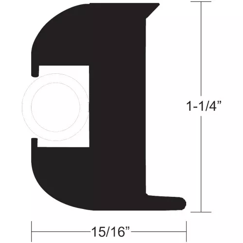 TACO Flexible Flex Vinyl Rub Rail Kit Black with White Insert 1-1/4"x15/16" 50FT
