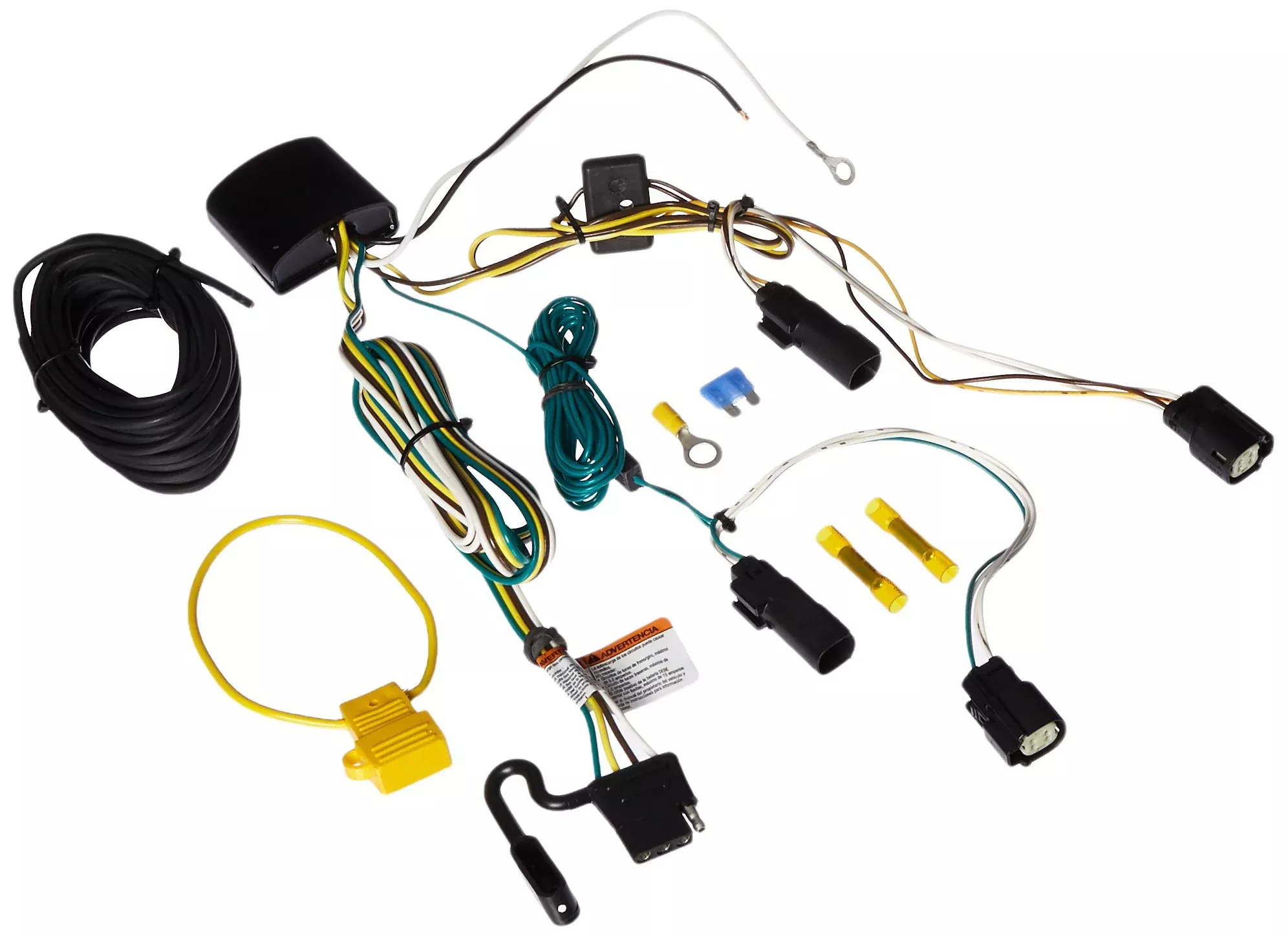 Tekonsha T-One T-Connector Harness, 4-Way Flat, Compatible With Select Chrysler Pacifica,Black