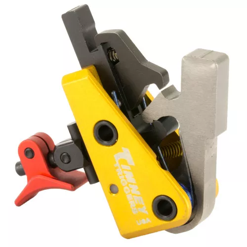 Timney Triggers AR Calvin Elite Trigger, 1.5lb Pull Weight, Adjustable Shoe, Red Finish 660CE