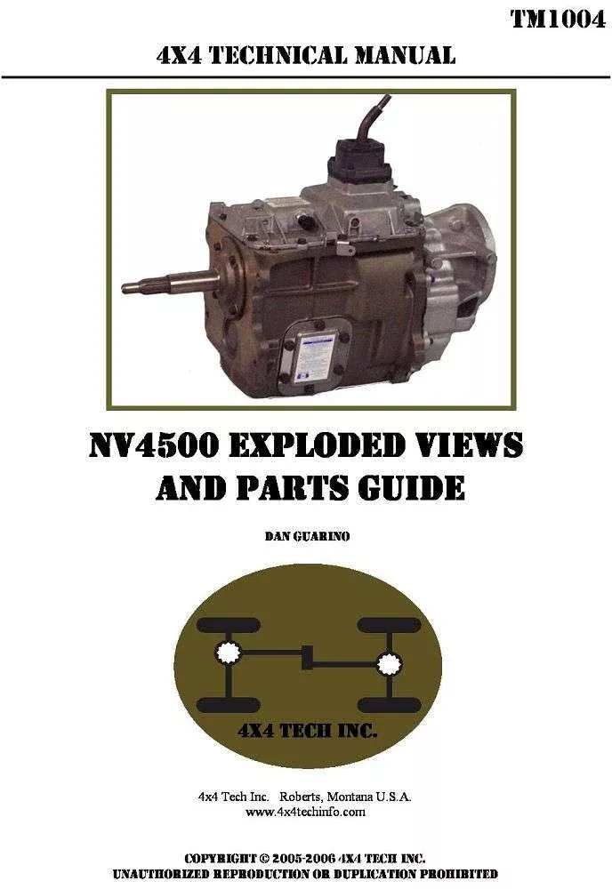 TM1004 NV4500 Exploded View and Parts Guide
