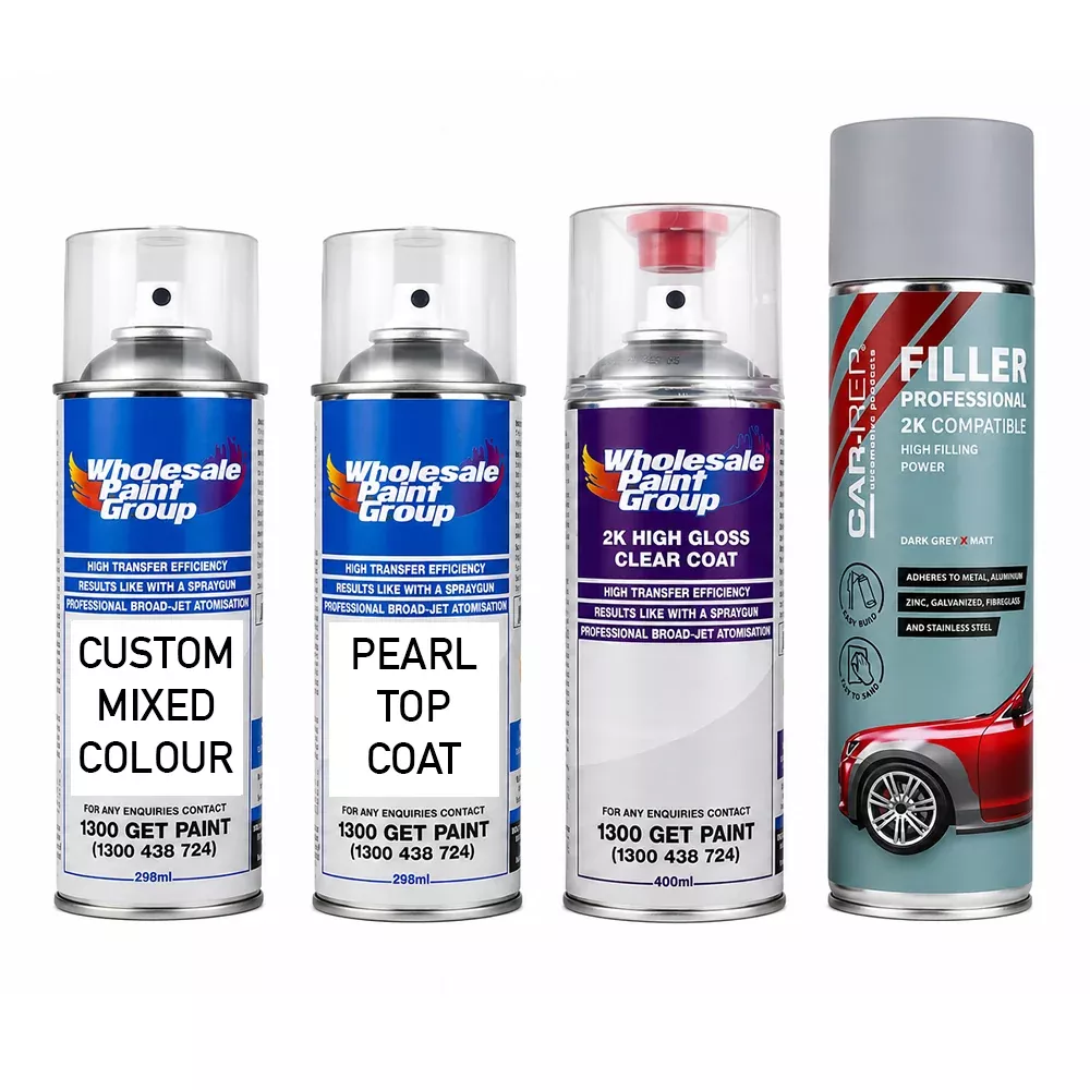 Toyota 089 Platinum White Pearl Custom Mixed Touch Up Spray Paint + 2K Clear Coat & Primer Kit