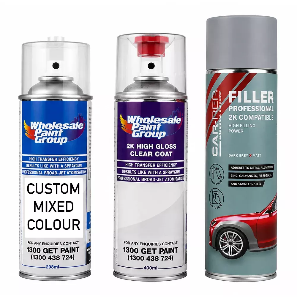 Toyota 1F8 Medium Silver Metallic Custom Mixed Touch Up Spray Paint + 2K Clear Coat & Primer Kit