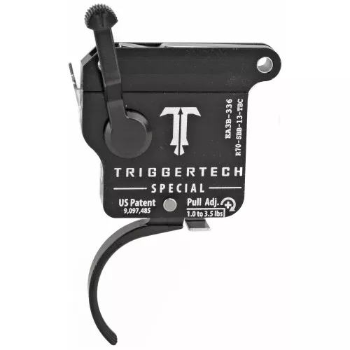 TriggerTech Trigger, 1.0-3.5LB Pull Weight, Fits Remington 700, Special Curved Trigger, Bolt Release Model, Right Hand, Adjustable, Stainless Finish, Includes Installation Tools, Instruction Book, & TriggerTech Patch R70-SBS-13-TBC