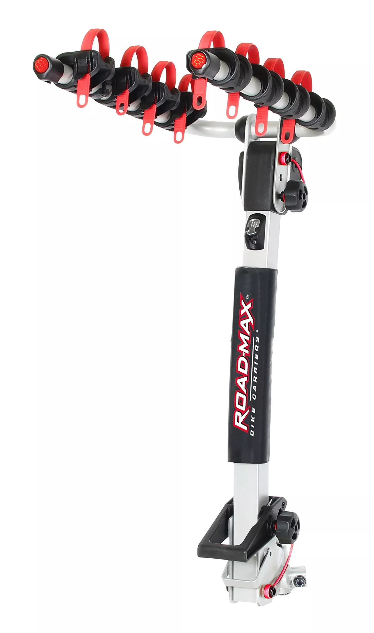 Trimax Road-Max RMRB4X Deluxe 4-Bike Carrier, Silver, Rubber Material, Hitch Mount