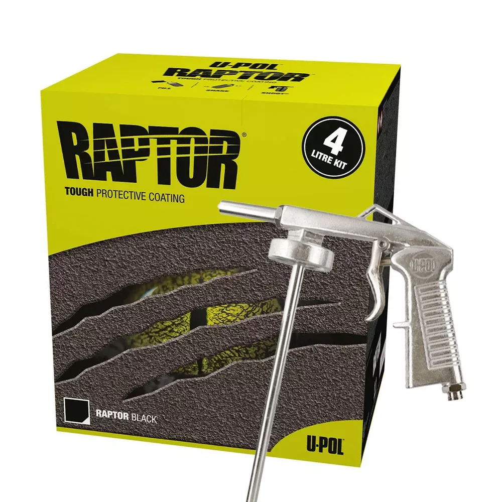 U-POL Raptor Black Tough Protective Coating Bed Liner Kit with Shultz Gun