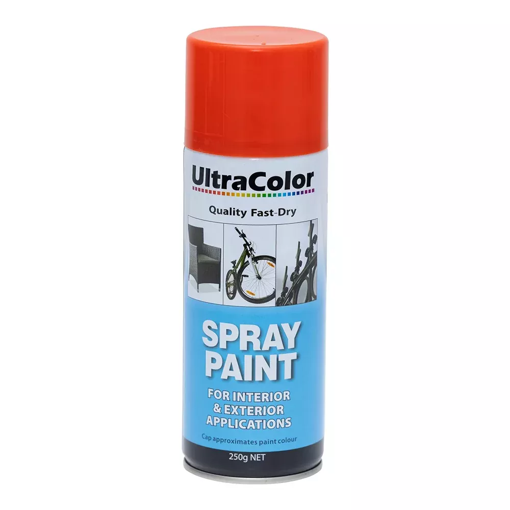 ULTRACOLOR Spray Paint Fast Drying Interior Exterior 250g Scarlet Cans