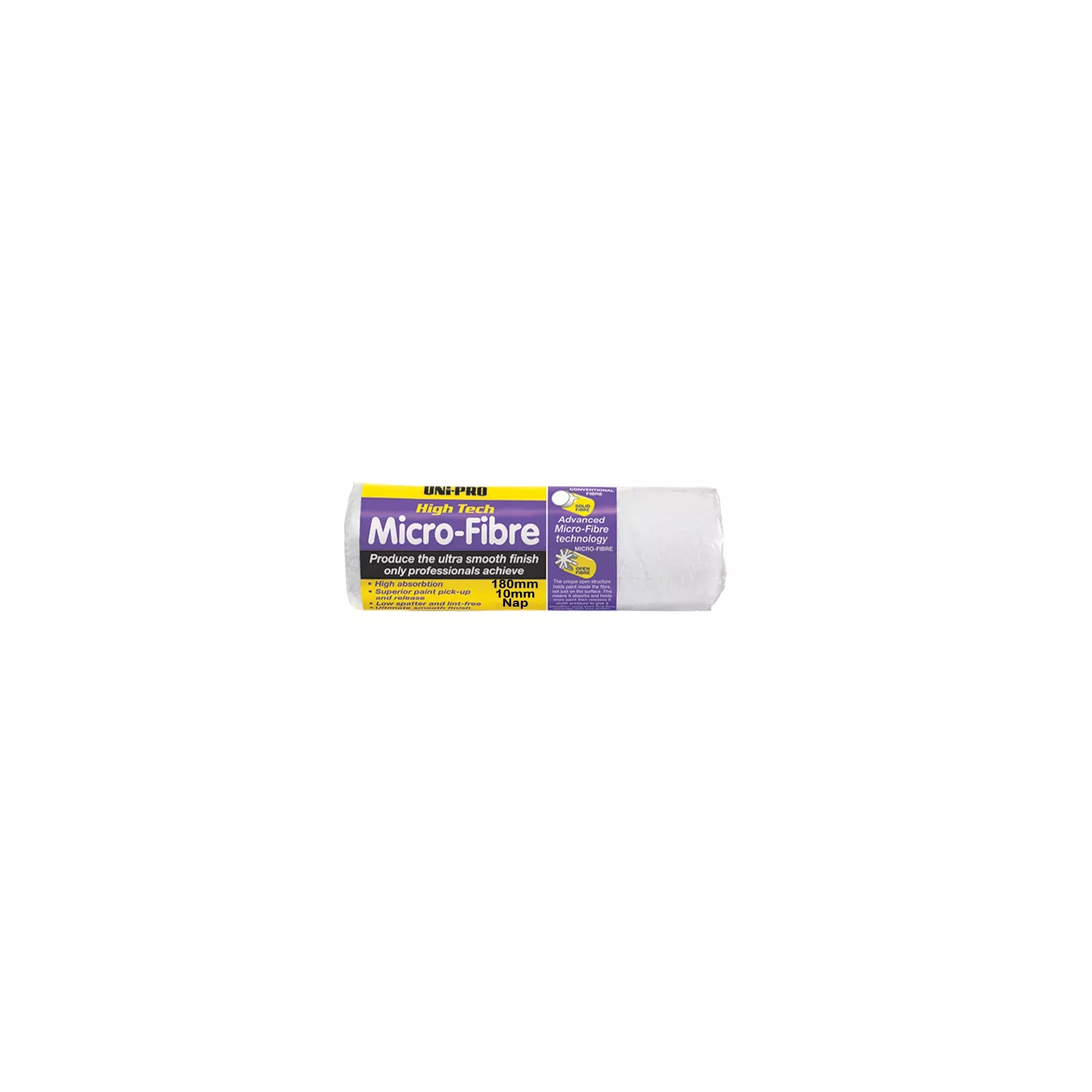 UNi-PRO 180mm Microfibre Roller Cover 10mm Nap General Purpose Finish