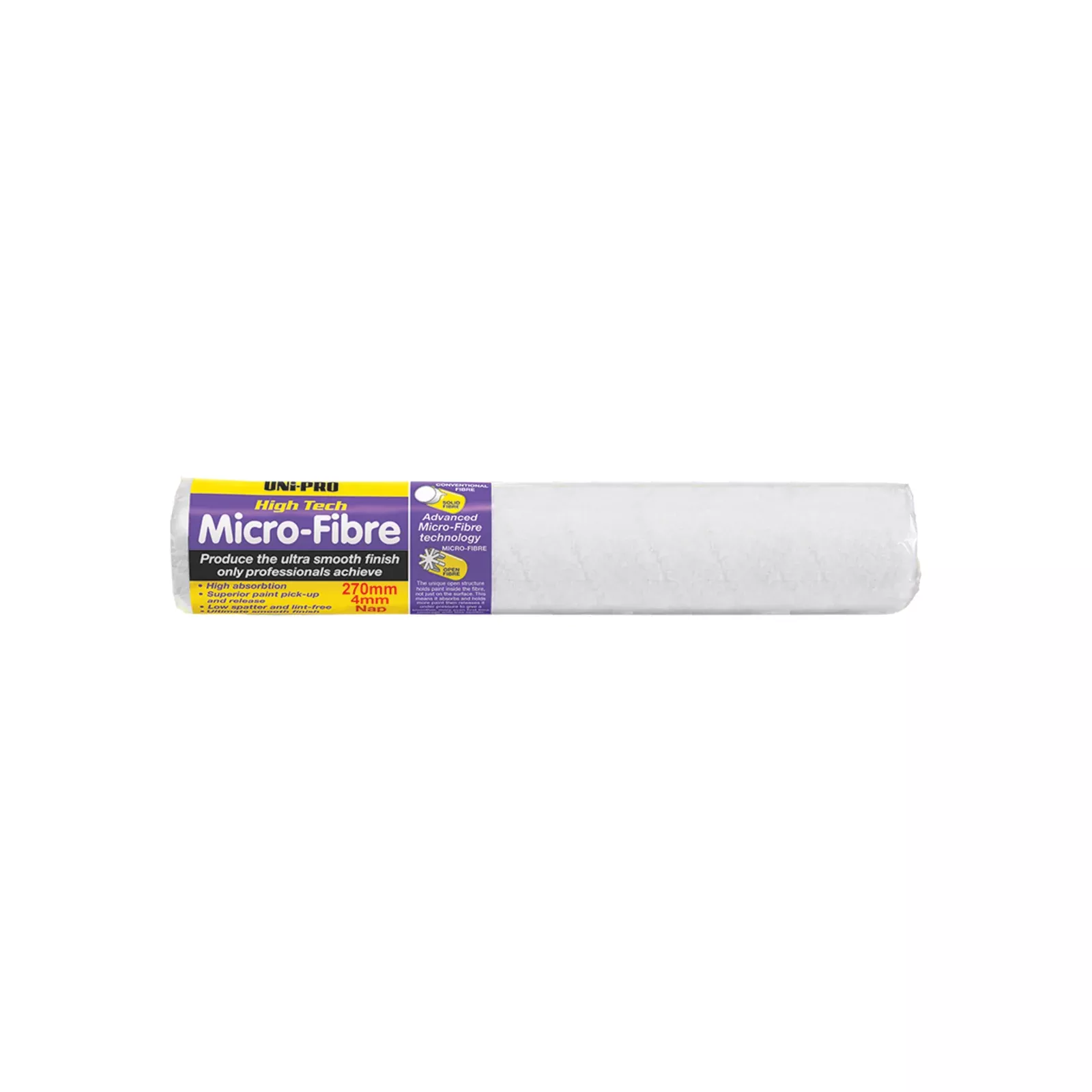 UNi-PRO 270mm Microfibre Roller Cover 4mm Nap Smooth Finish
