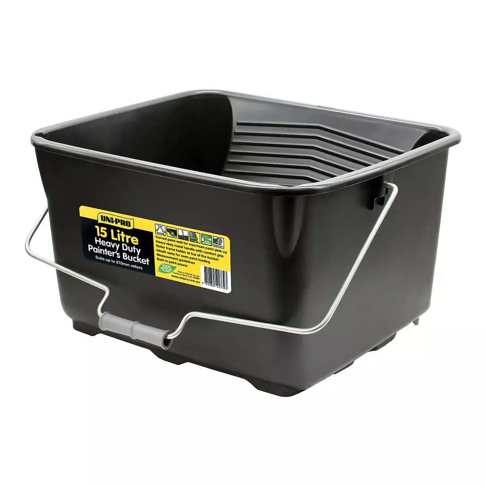 UNi-PRO Heavy Duty Painters Bucket 15L With Handle Fits 270mm Rollers