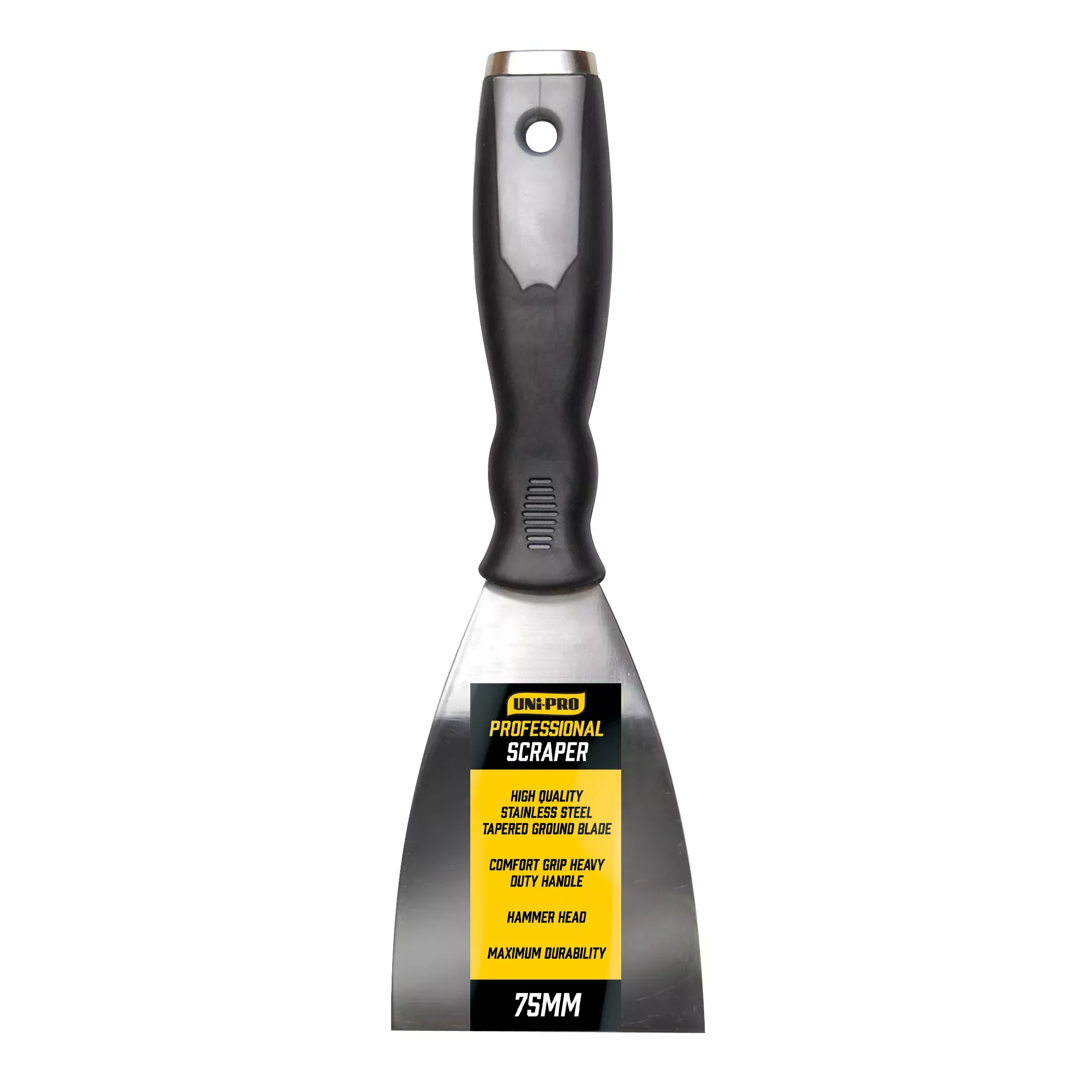 UNi-PRO Stainless Steel Scraper 75mm Multi Purpose Tool Comfort Grip