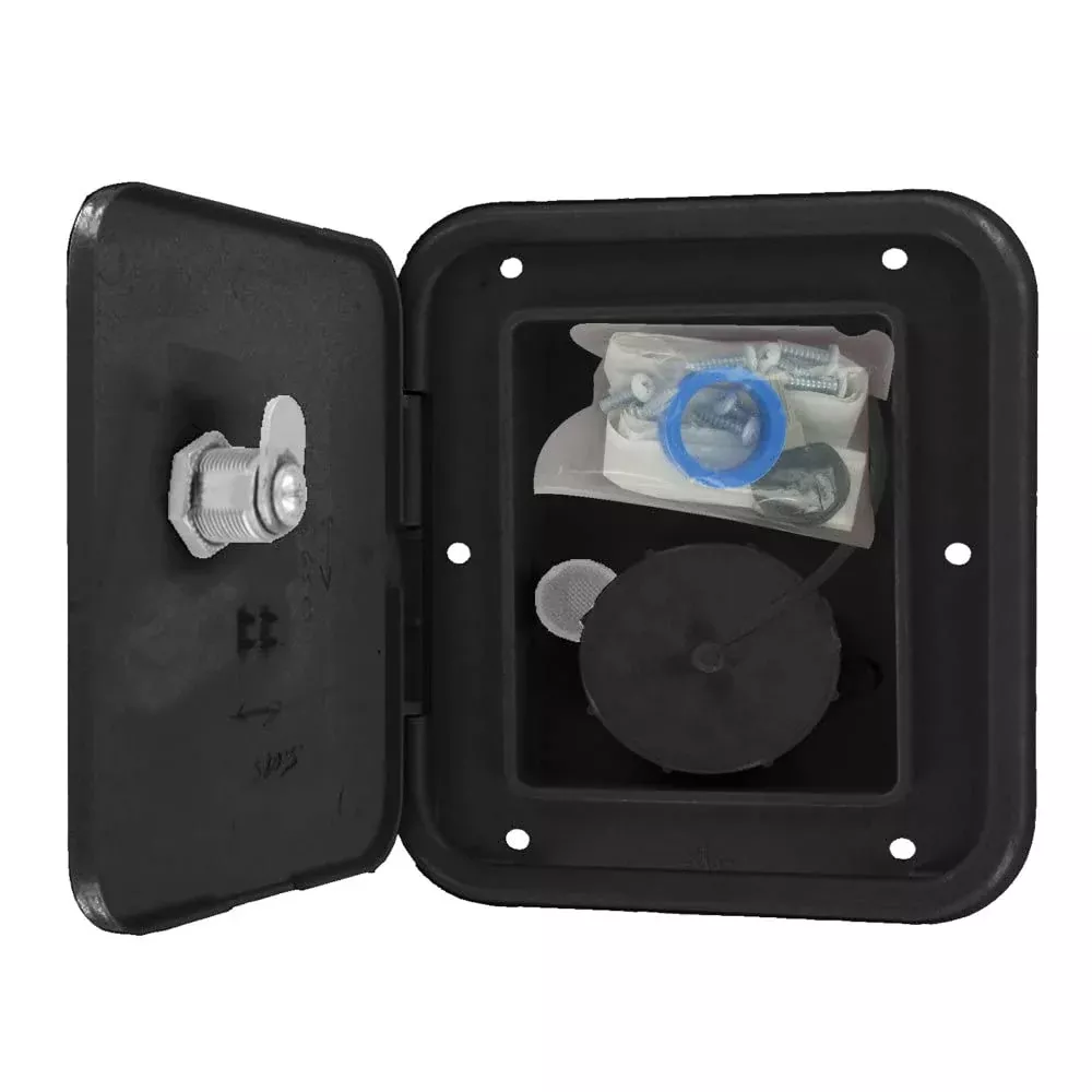 Valterra A01-2002Bkvp Universal Gravity Inlet Hatch – Black (Carded)