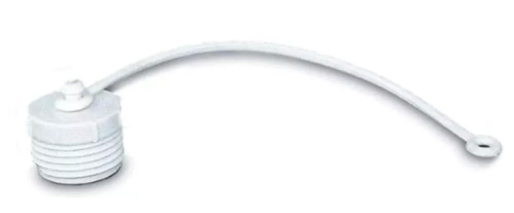 Valterra T1020-1E Ez Coupler Hose Plug With Strap – 3/4 Male Thread, Off White