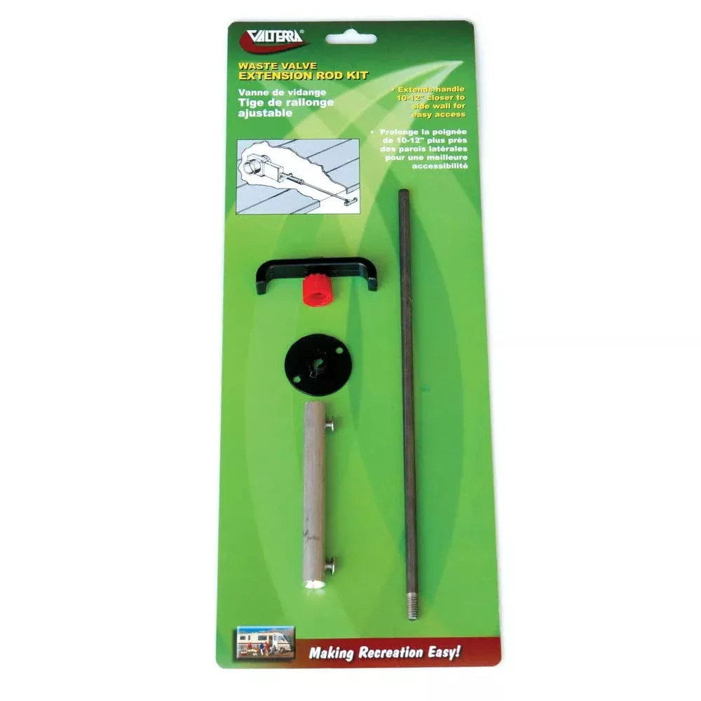 Valterra T1046-10Vp Waste Valve Solid Rod Extension Kit, Silver