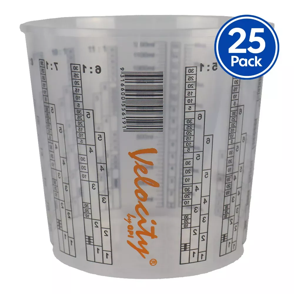 VELOCITY Calibrated Graduated Paint Mixing Cups 1200ml x 25 Pack VM1