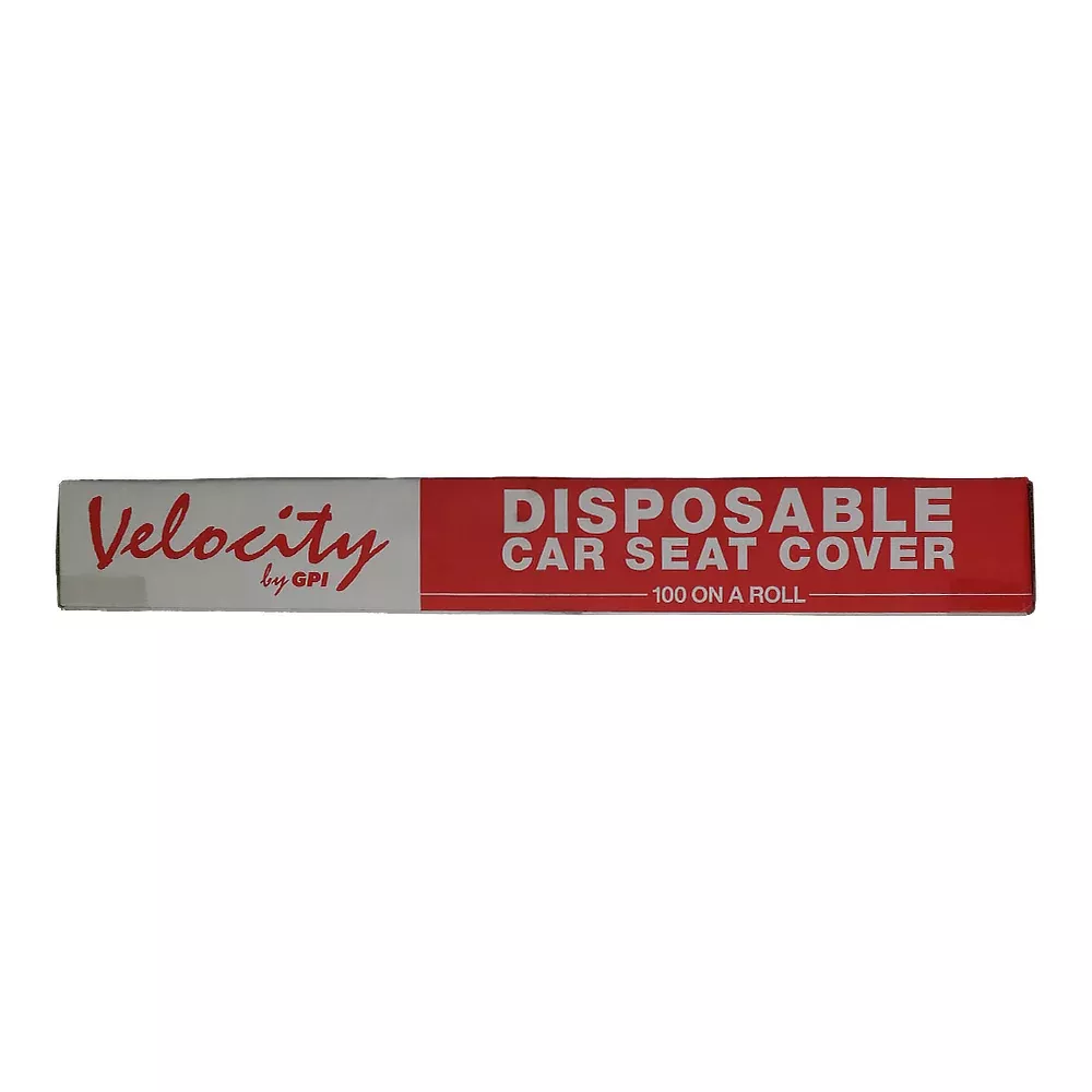 VELOCITY White Plastic Seat Covers 100 Pack Disposable Protection Automotive