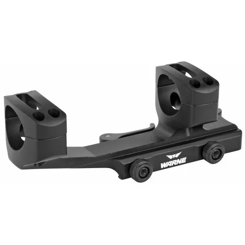 Warne Quick Detach Cantilever Mount, 1", Fits AR Rifles, Extended Skeletonized, Black Finish QDXSKEL1TW