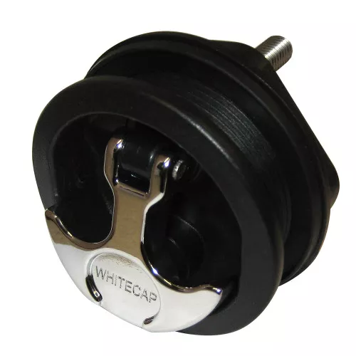 Whitecap T-Handle Whitecap 3-inch T-Handle Latch Non Locking Chrome Plated/Black Nylon Freshwater- Chrome Plated Zamac/Black Nylon - No Lock - Freshwater Use Only
