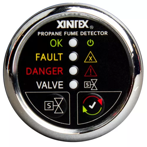 Xintex Xintex Propane Fume Detector w/Plastic Sensor & Solenoid Valve - Chrome Bezel Display