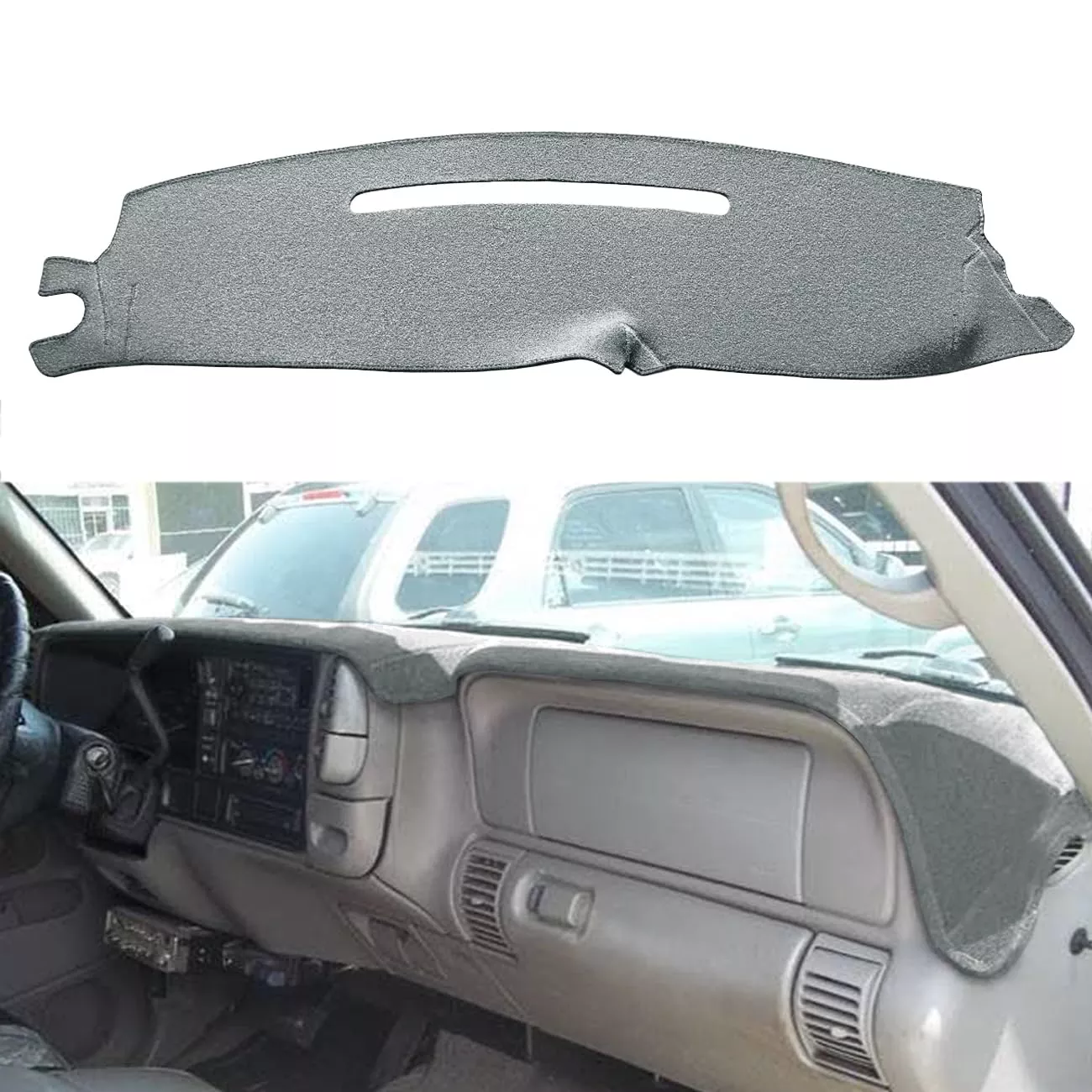 Yiz Dash Cover for 1997-2000 Chevy Silverado/GMC C1500, Dark Gray, Polyester, Model Y57, Fits 97-98 Tahoe/Yukon/Suburban
